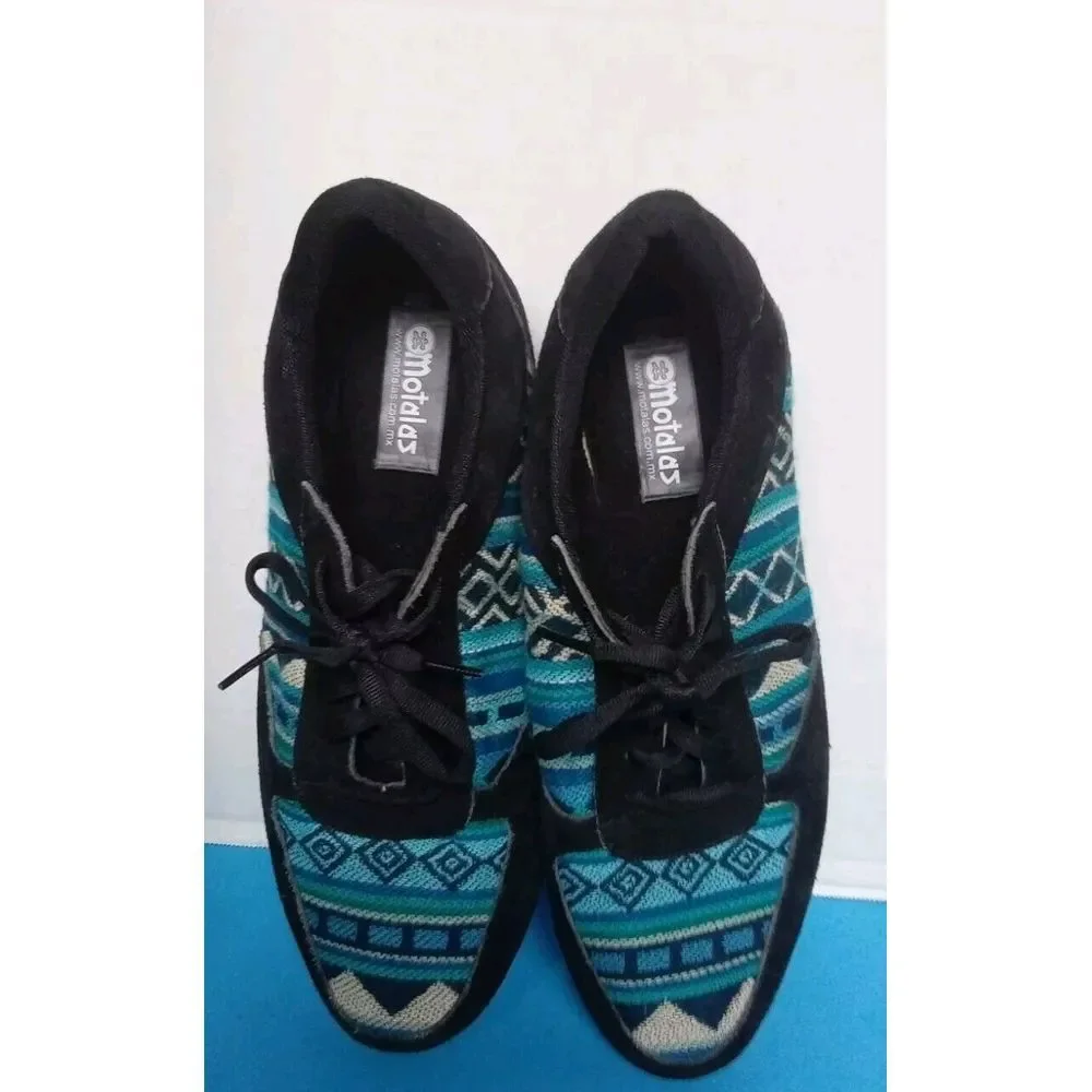 Etnies Aztec Print‎ Sneakers Black & Turquoise Casual Athletic Shoes